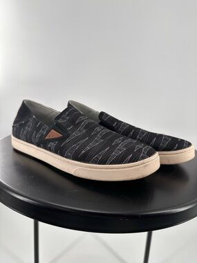 Olukai Pehuea Pai Women’s Size 9 Slip on Blue Patterned Canvas Sneakers